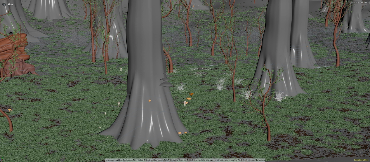 A forest environment at full resolution: about 6 seconds a frame.